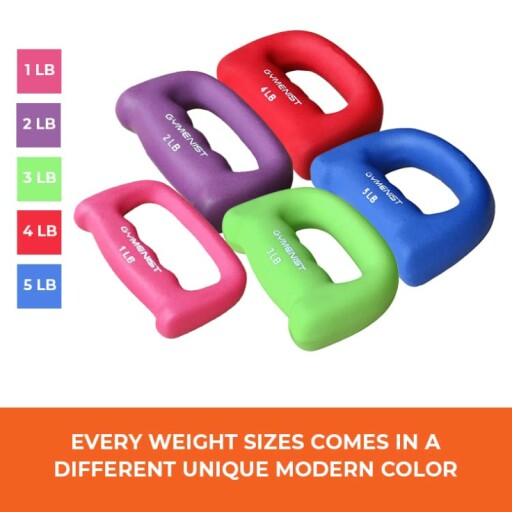 GYMENIST Hand Shaped Neoprene Dumbbells