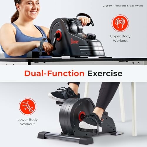 Sunny Health & Fitness Dual Function Under Desk Pedal Exerciser